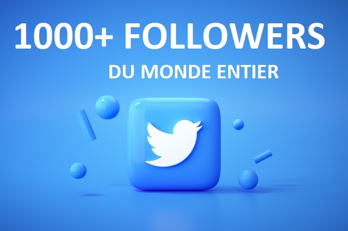 1000 followers Twitter de qualité supérieure. Rapide