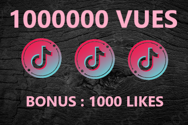 1000000 vues sur Tiktok et 1000 likes de votre vidéo. Garantie!!!