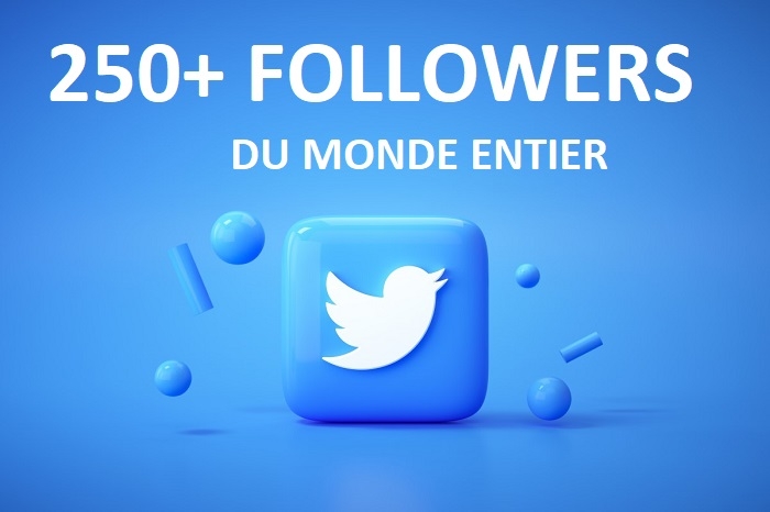 250+ followers Twitter réels de haute qualité et rapides