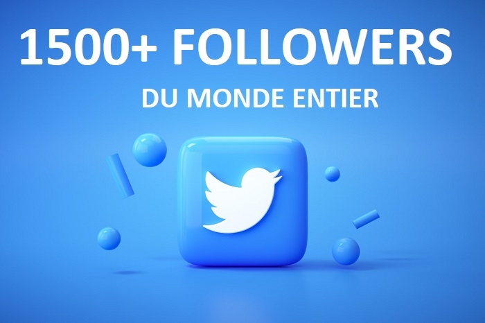 Rapidement 1500+ followers Twitter de qualité, réels. Rapidement