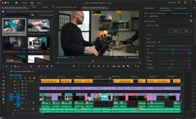 Montage, édition et traitement vidéo. Correction des couleurs