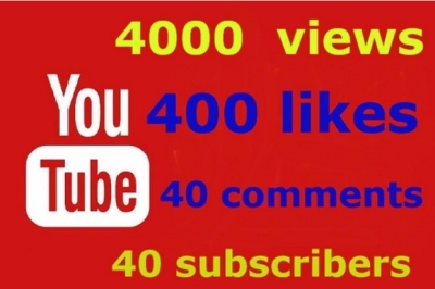 4000 vues + 400 likes, 40 commentaires + 40 abonnés