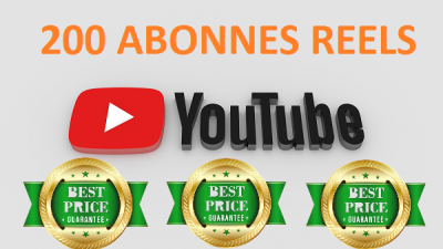 200 abonnés réels et actifs sur YouTube